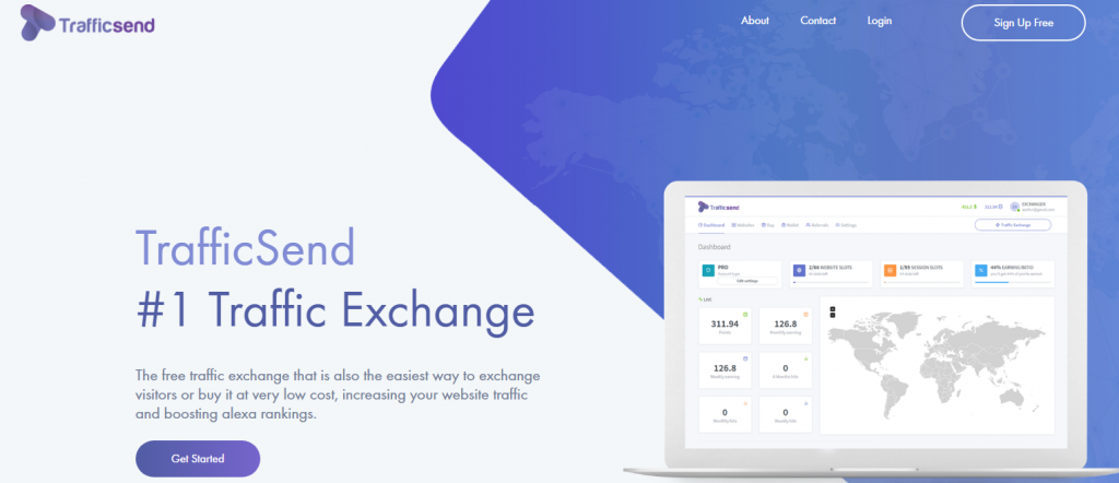 Trafficsend موقع تبادل الزيارات